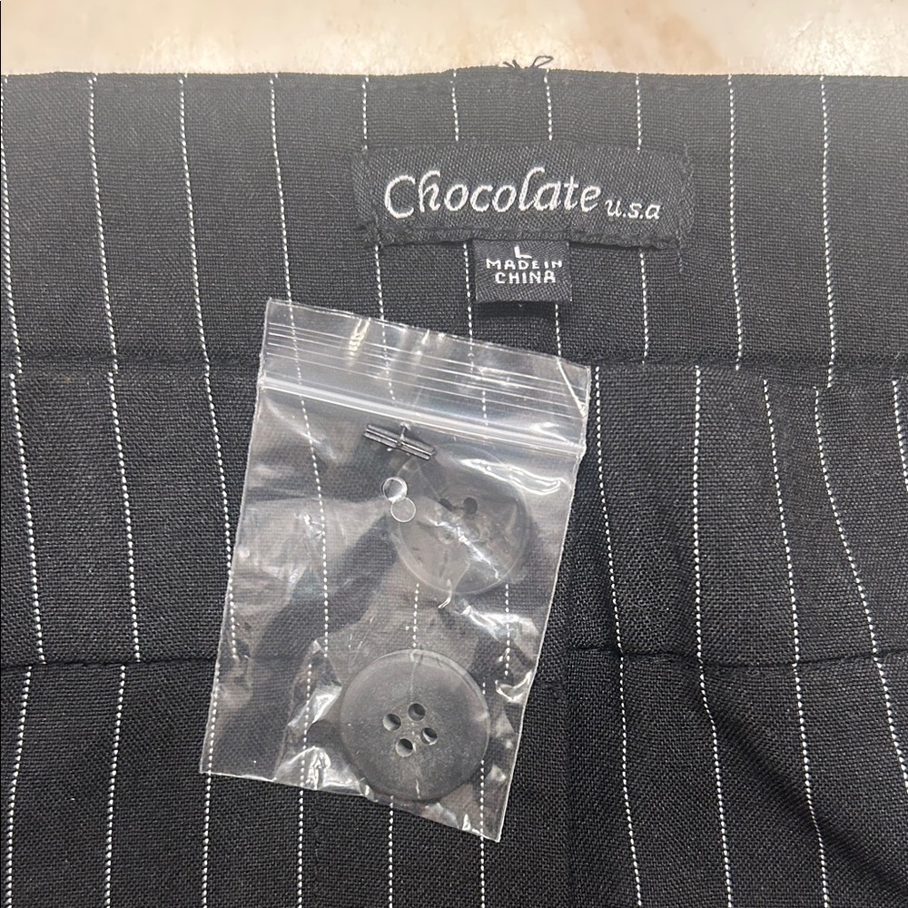 NWT Pinstripe High Waisted Trousers, Size L. - Picture 3 of 6